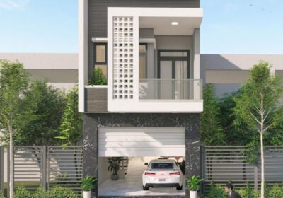 Mẫu nhà ống 2 tầng 1 tum 5x20m với phong cách hiện đại.