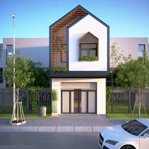 Mẫu nhà ống 2 tầng 5x20m đẹp và độc.