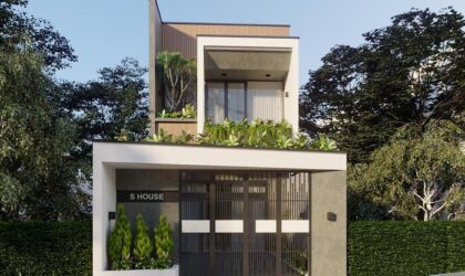 Mẫu nhà ống 5x20m 2 tầng mái bằng