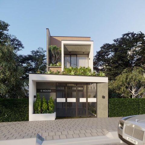 Mẫu nhà ống 5x20m 2 tầng mái bằng