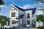 Mẫu nhà 2 tầng chữ L hiện đại.