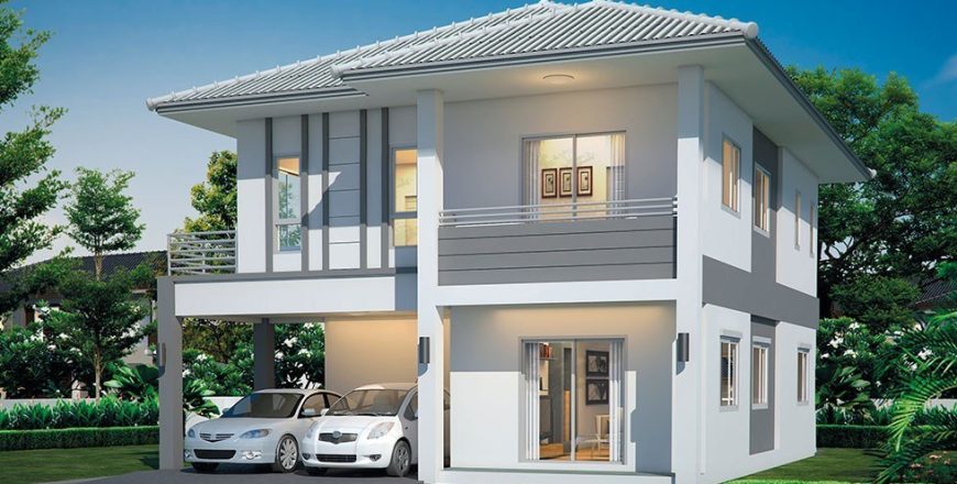 Mẫu nhà 2 tầng mái thái 5 phòng ngủ cho gia đình 3 thế hệ