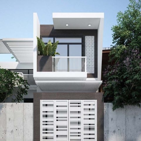 Mẫu nhà ống 2 tầng 3 phòng ngủ 1 phòng thờ