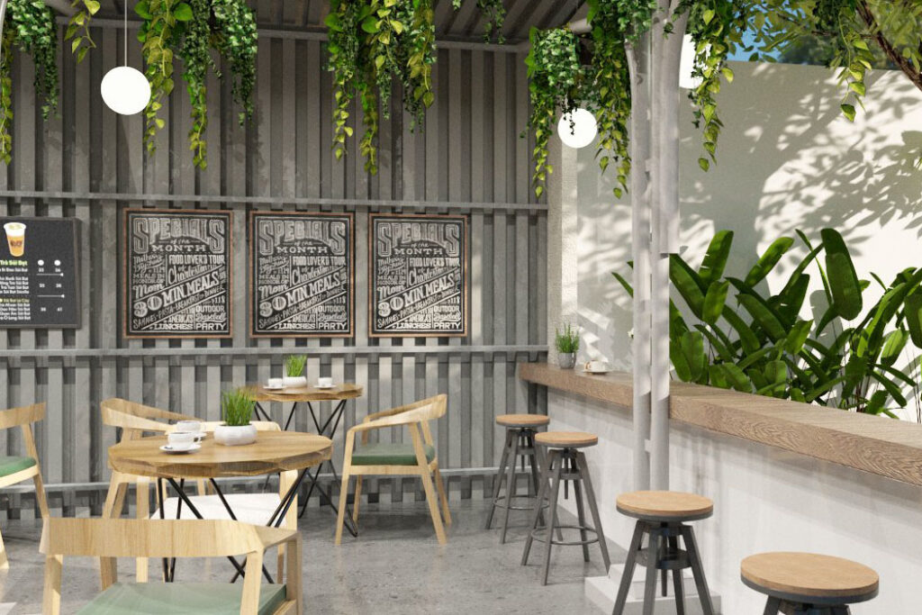 Góc cafe sân vườn.