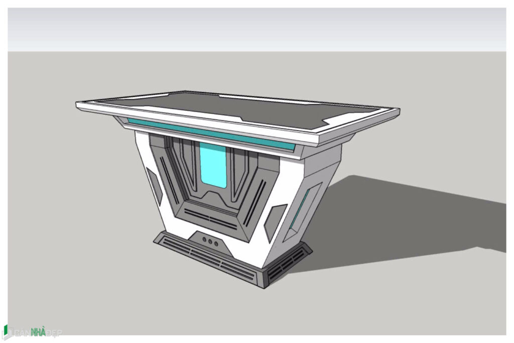 Mô hình thiết kế 3D của một quầy Dj hiện đại.