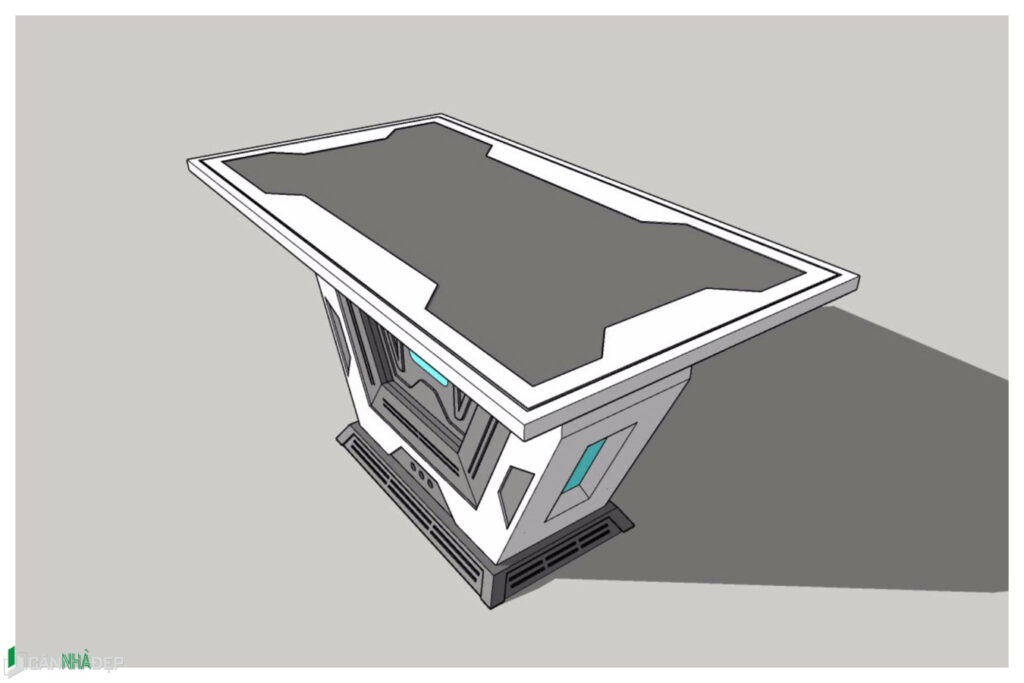 Mô hình thiết kế 3D của một quầy Dj hiện đại.