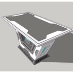 Mô hình thiết kế 3D của một quầy Dj hiện đại.